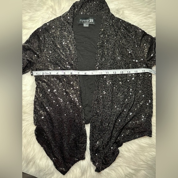 Black Sequin Cardigan- Size Small - Picture 6 of 8